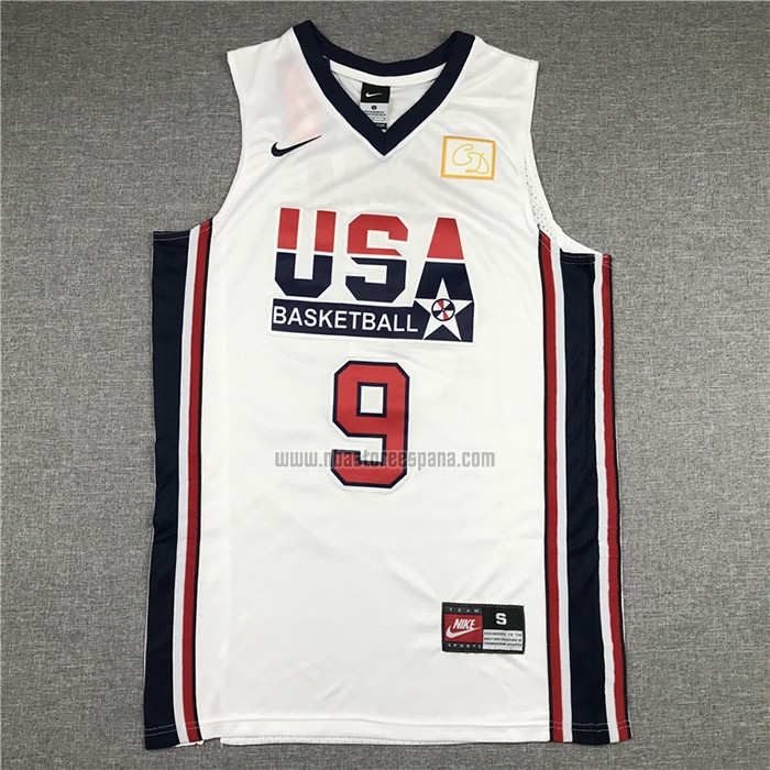 Camiseta USA 1992 Michael Jordan NO 9 Blanco